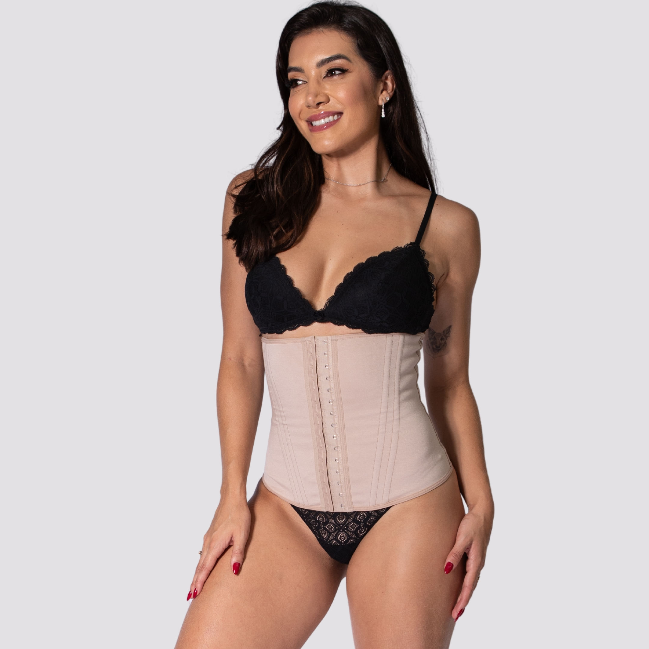 Cinta modeladora emborrachada feminina body corselet Esbelt ref. 458 :  : Moda